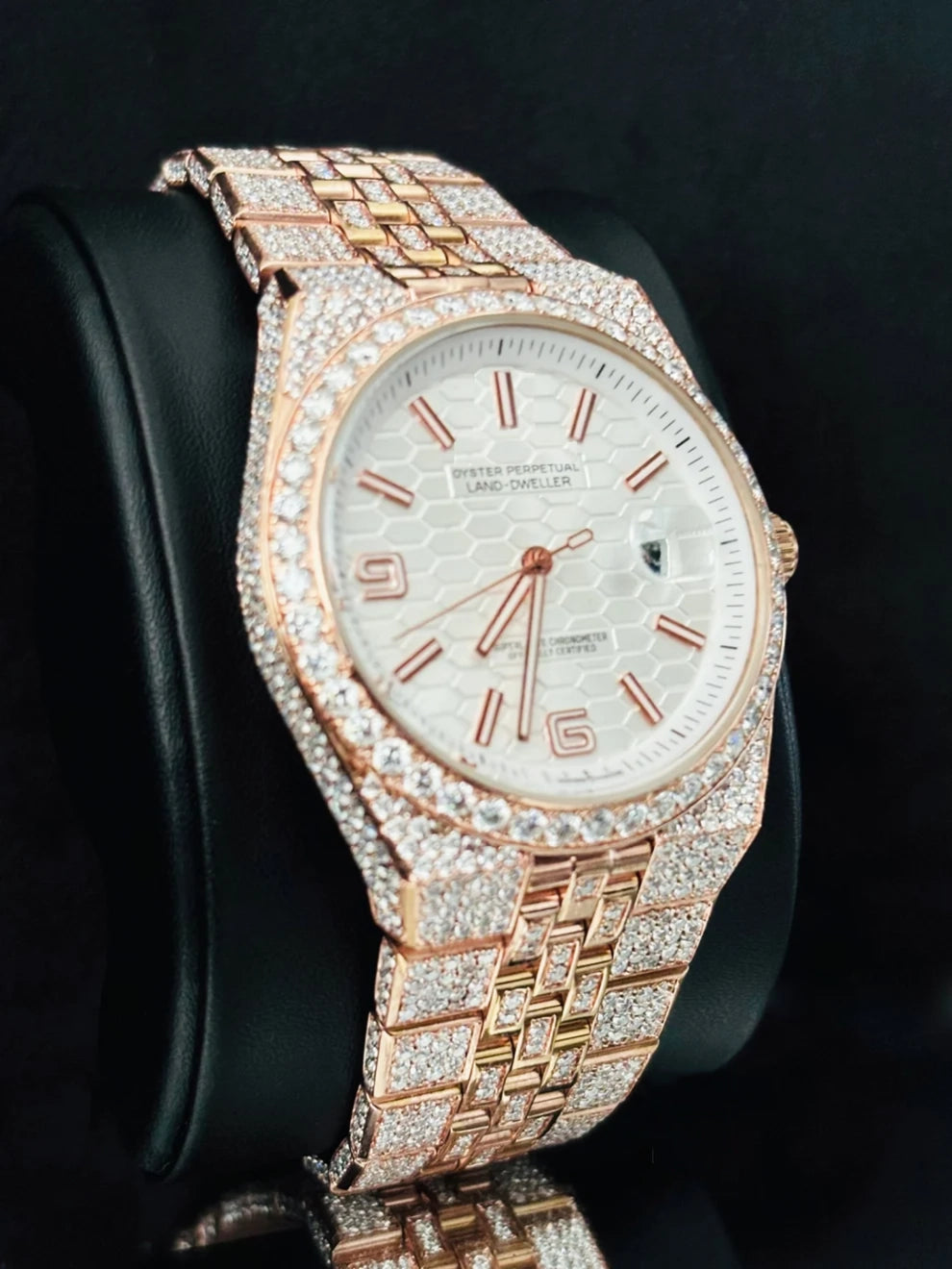 Fully Ice Out Jubelie Belt Moissanite Watch for Men's