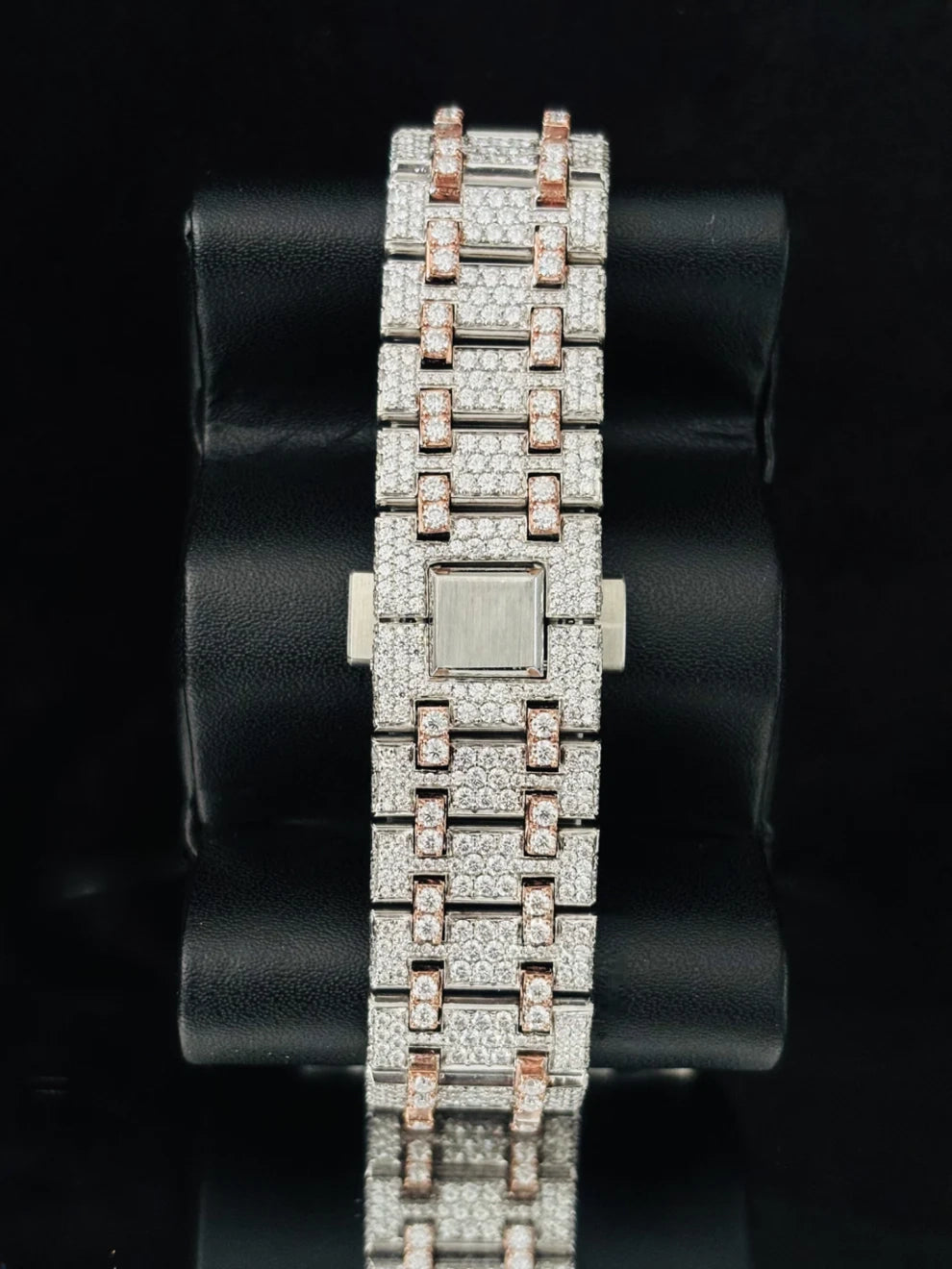 41MM Orange Bar Bust Down Moissanite Automatic Watch