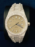 41MM Tapisserie Pattern Fully Ice Out Moissanite Watch