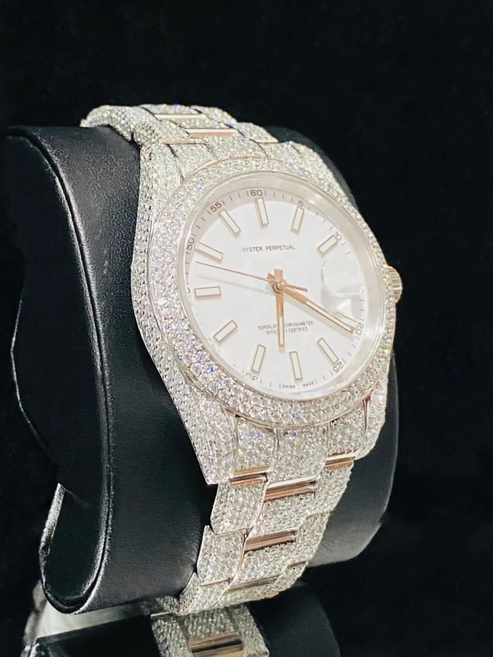 Buy Stainless Steel Hip Hop Fully Ice Out Moissanite Watch