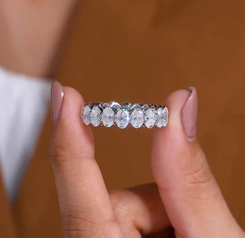 3.60 TCW Elegant Oval Cut Lab Grown Diamond Eternity Band in White Gold Luxury Wedding Ring (Copy)
