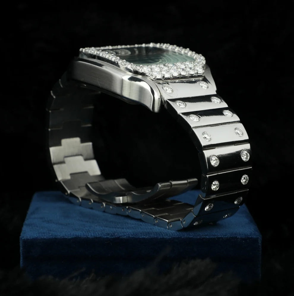 Luxury Men's Stainless Steel Iced Out Bezel Iced Watch