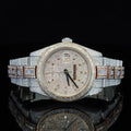 Men's Round Cut & Baguette Bar Moissanite VVS Bust Down Watch