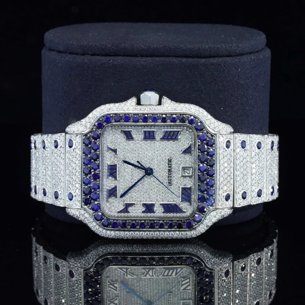 Stainless Steel Hip Hop Bezel Diamond VVS Moissanite Watch