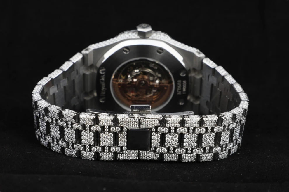 Men's Custom Iced Out Real Moissanite Skeleton Watch