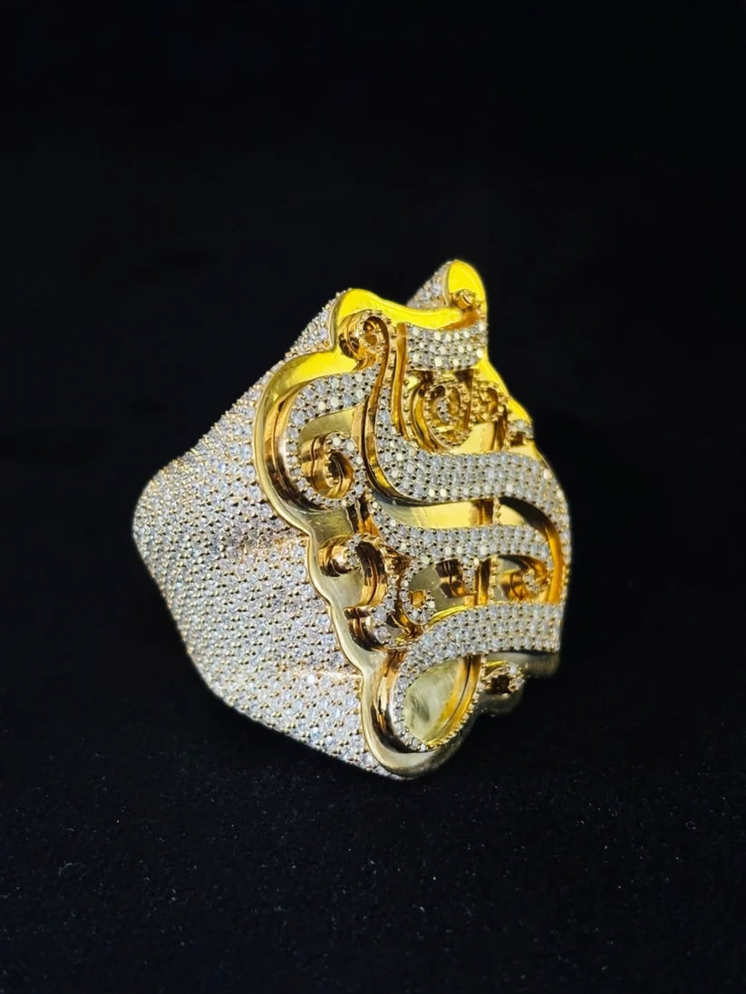 Mens bling rings pave diamond statement ring for her