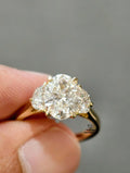 front view of the 3 stone lab grown diamond ring 