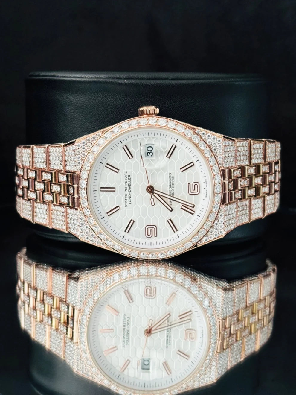 Fully Ice Out Jubelie Belt Moissanite Watch for Men's