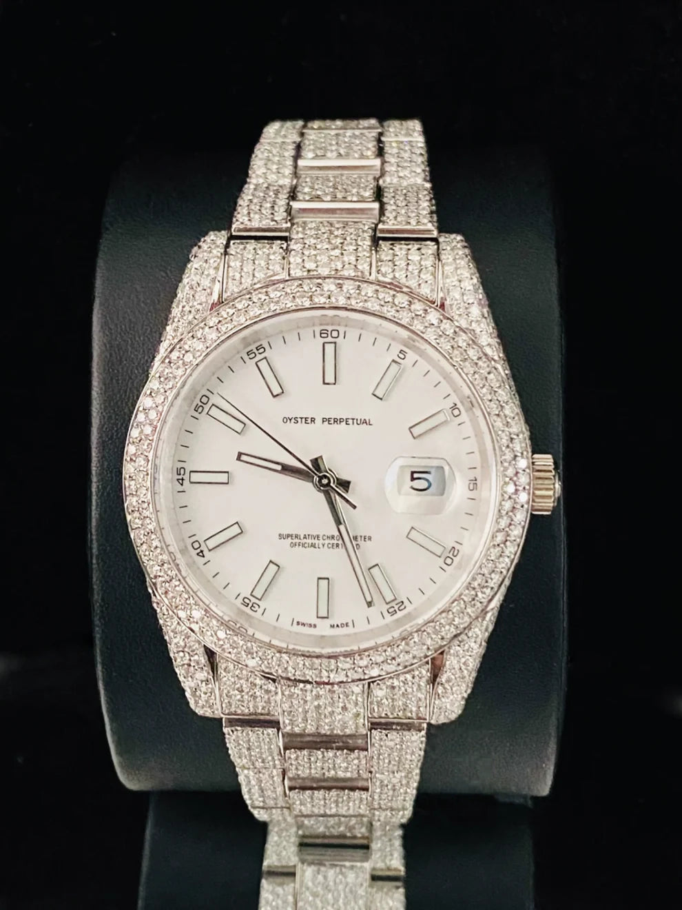Buy Stainless Steel Hip Hop Fully Ice Out Moissanite Watch