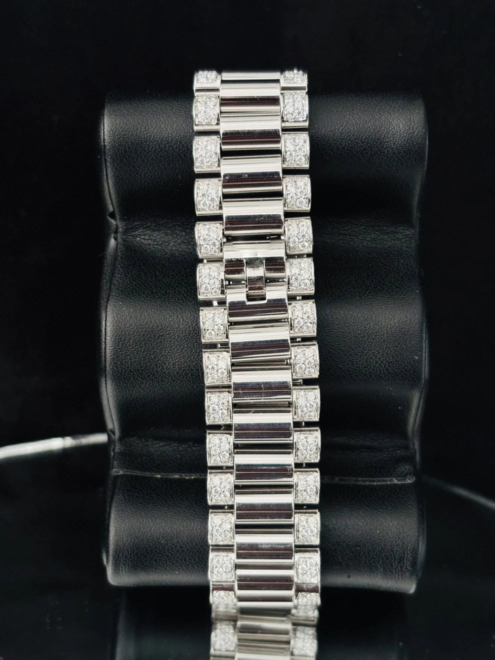 Red Black Dial Moissanite Watch For Men Presidential Strap