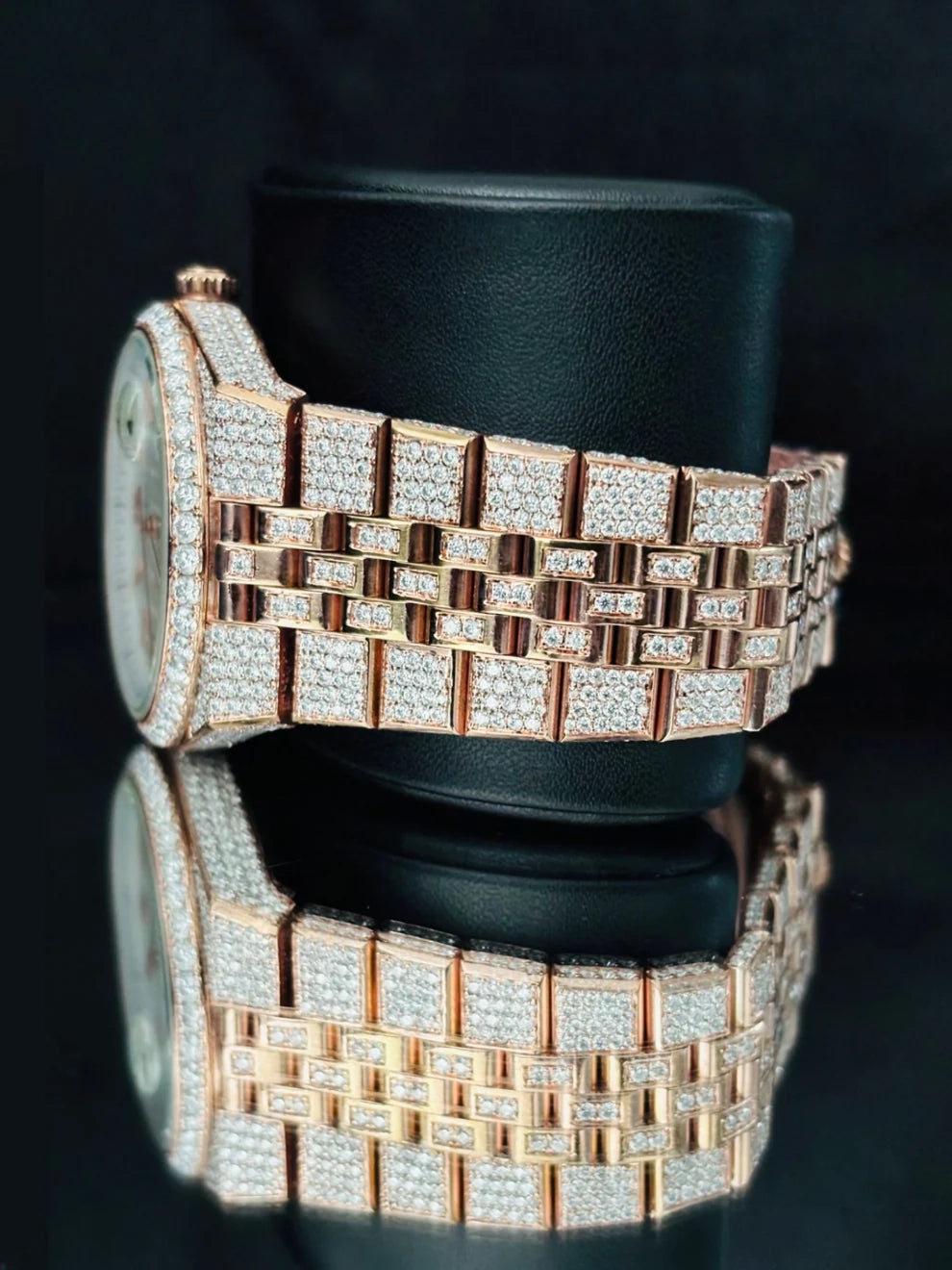 Fully Ice Out Jubelie Belt Moissanite Watch for Men's