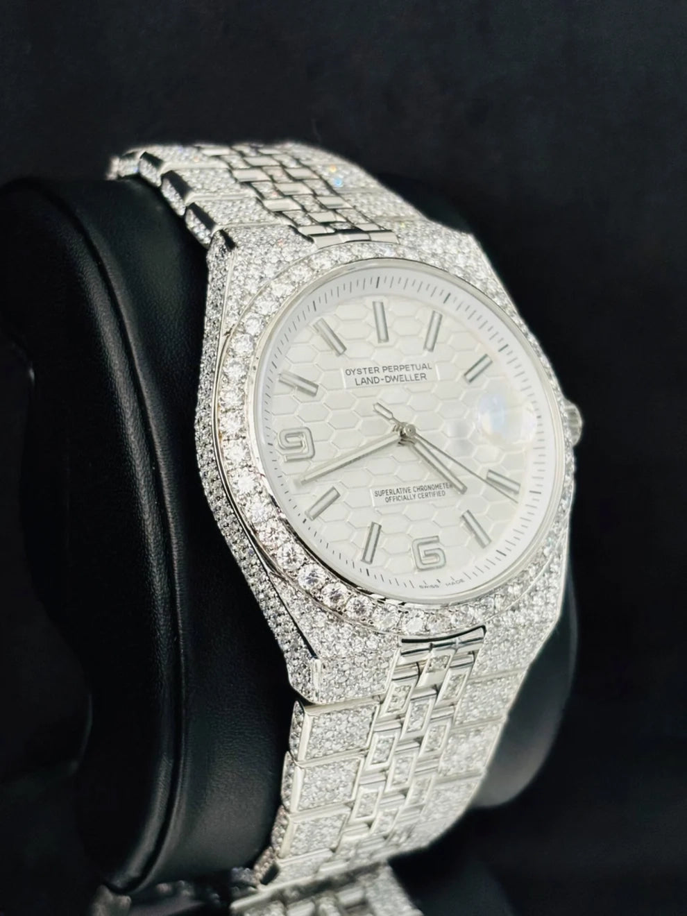 41MM Jubelie Belt White Dial Moissanite Watch