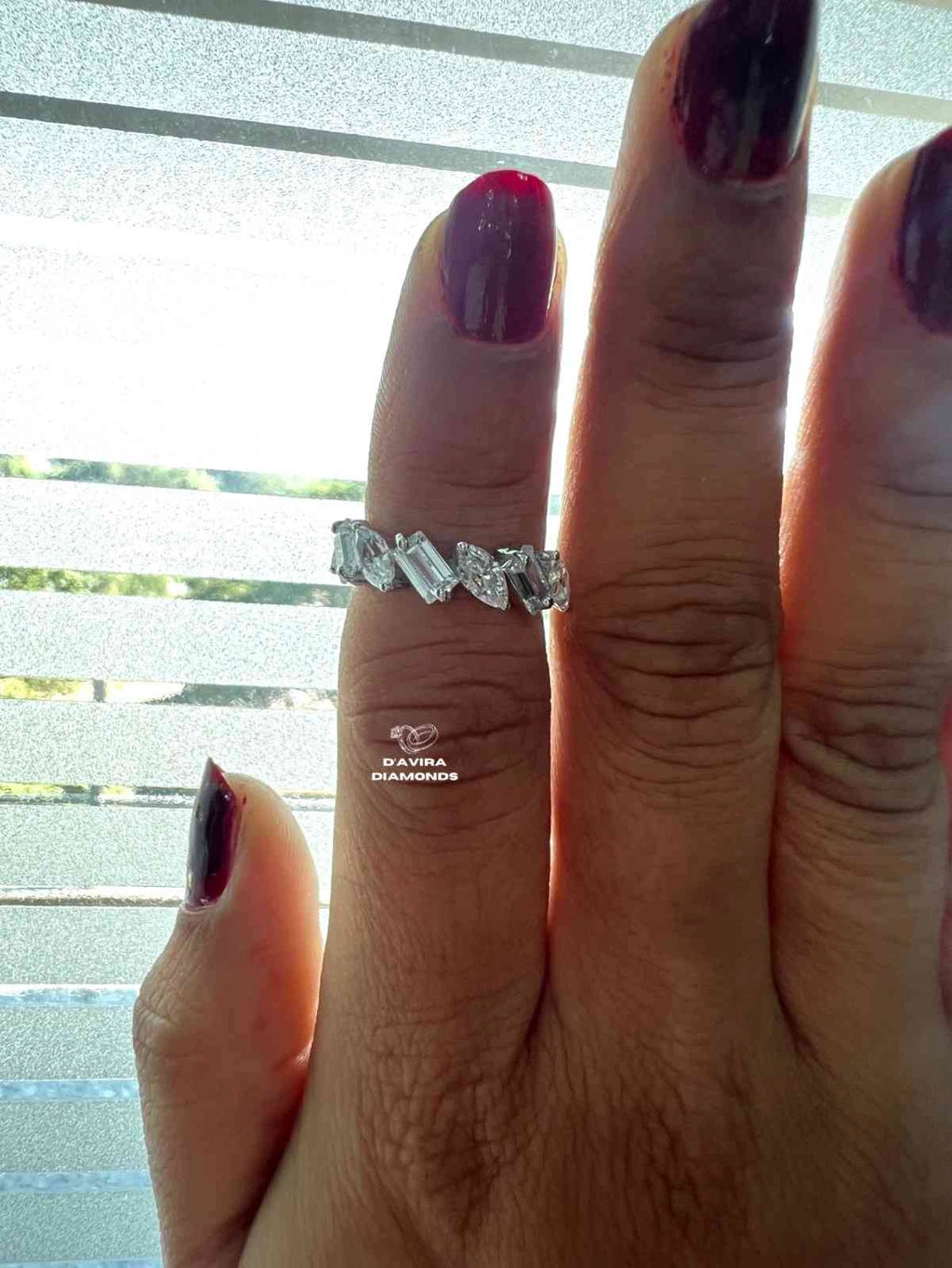 Marquise And Baguette Cut Lab Diamond Half Eternity Band