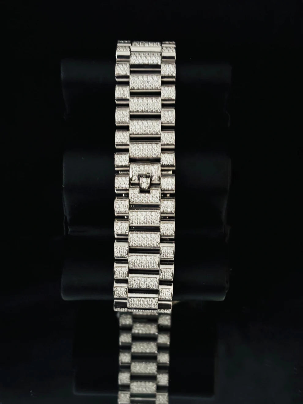 Luxury Men VVS Stainless Steel Black Dial Iced Out Watch