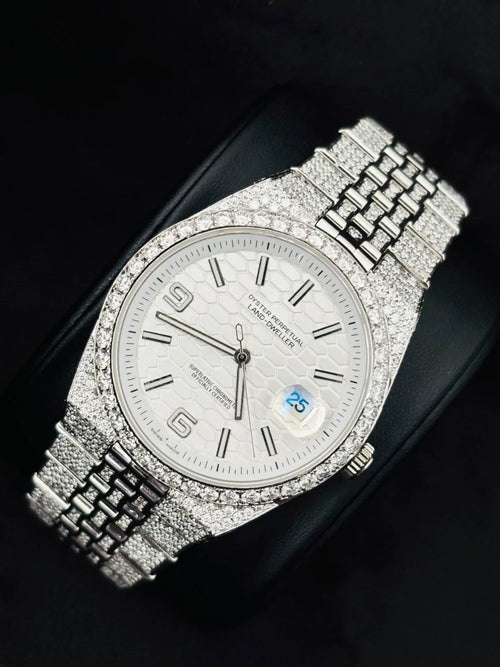 41MM Jubelie Belt White Dial Moissanite Watch