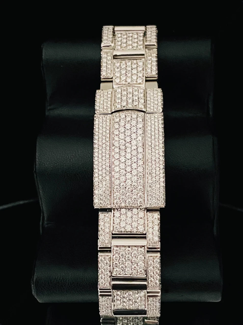 Black Dial Moissanite Fully Ice Out Moissanite Watch