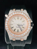 Black Silicon Strap Iced Hip Hop Moissanite Bling Watch