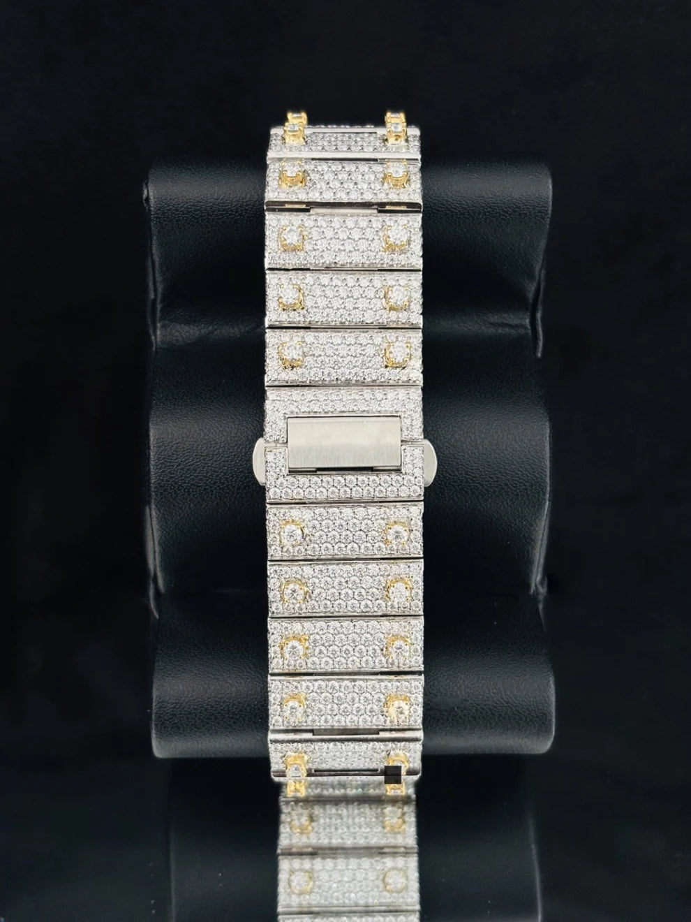 Two Tone Fully Studded Thorn Crown Moissanite Watch