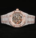 Men's 41MM Fully Studded Moissanite Iced Out Skeleton Watch