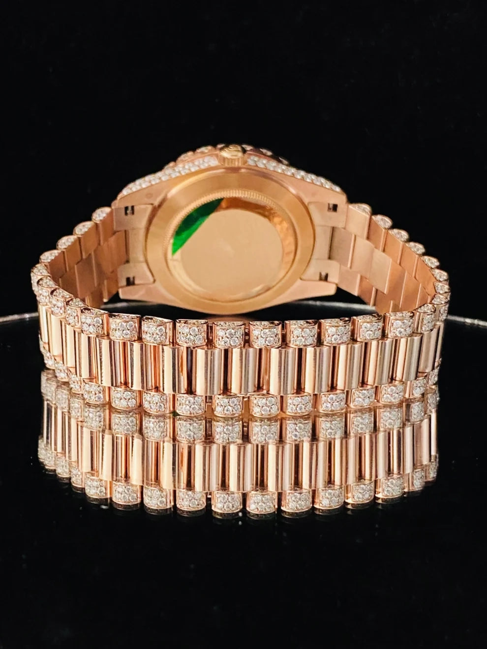 41MM Rose Gold Plated Roman Dial Moissanite Watch For Men