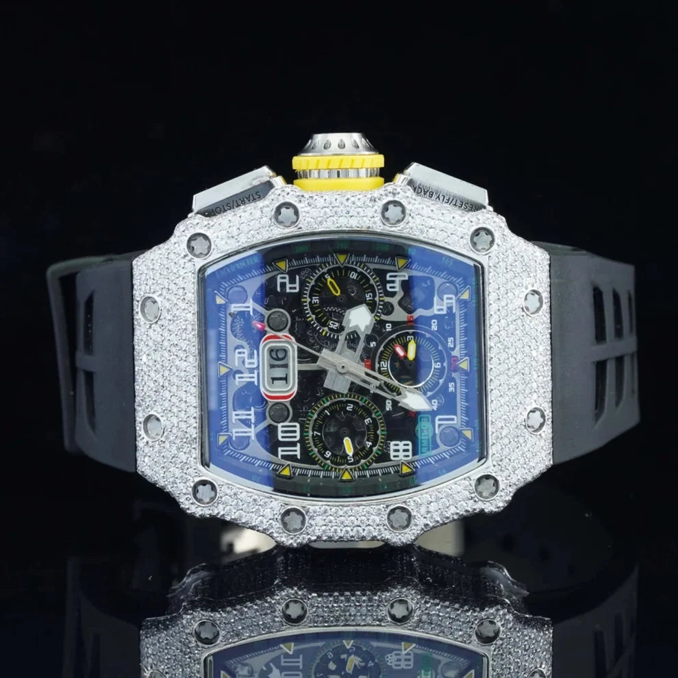 Men's VVS Moissanite Luxury Stainless Steel Diamond Watch