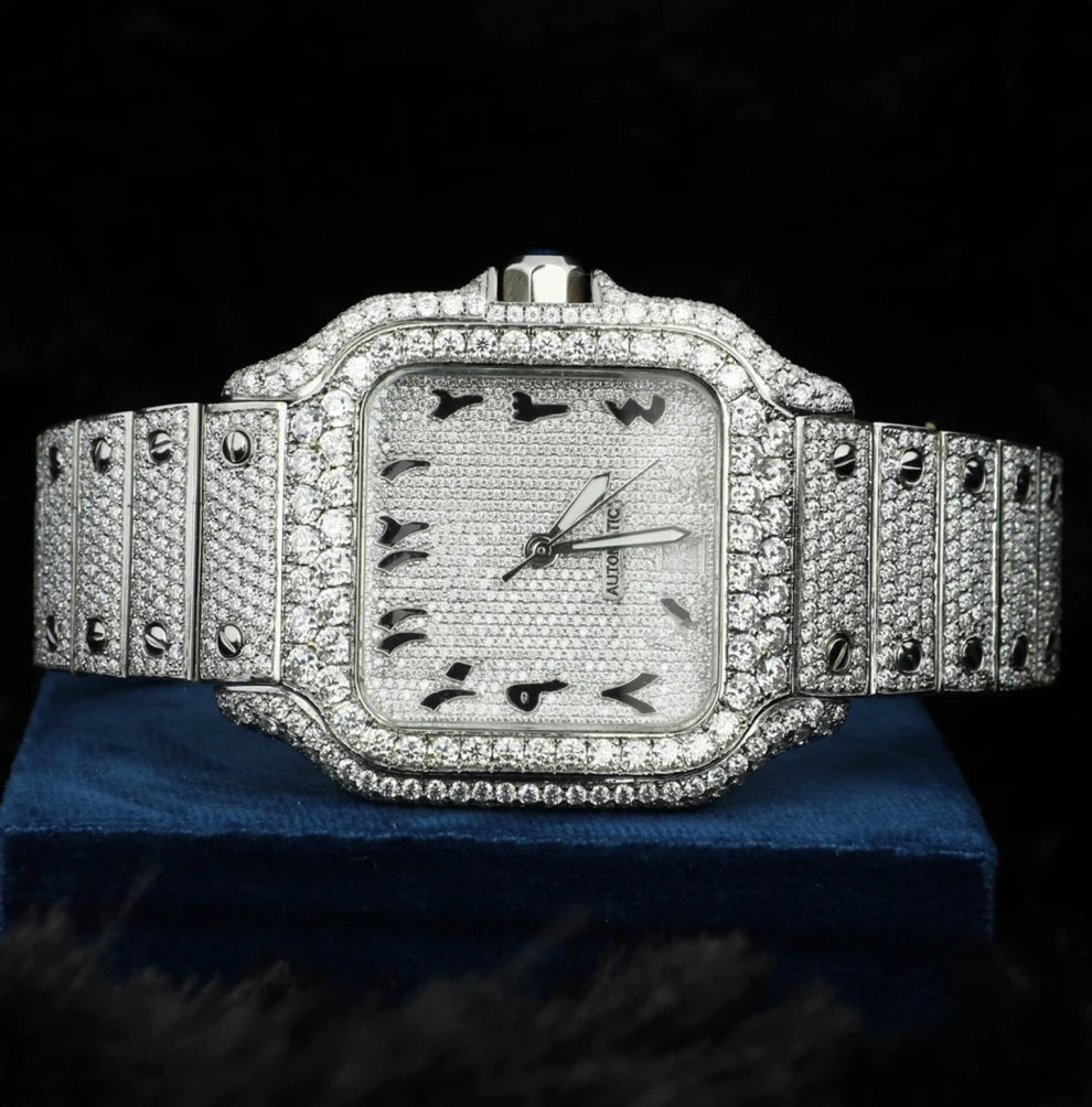 Fully Iced Out VVS Moissanite Diamond Bust Down Watch For Men