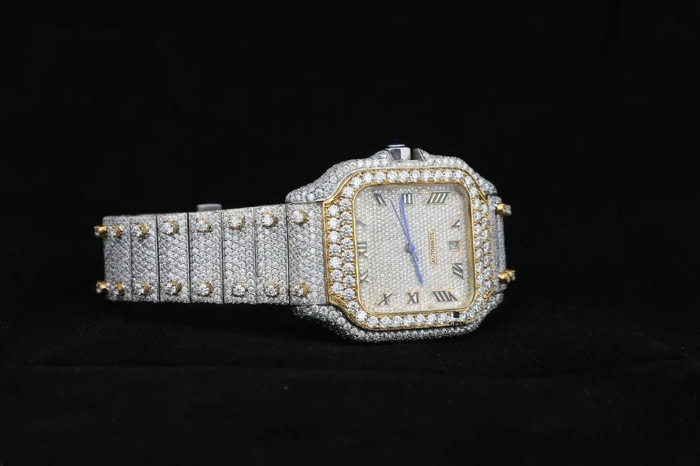 Stainless Steel VVS Fully Bust Down Iced Out Moissanite Watch