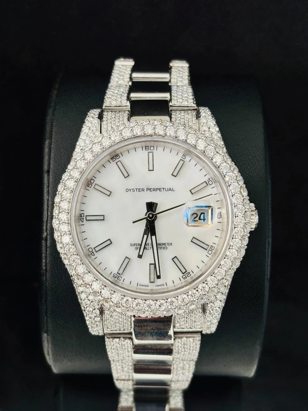 Fully Ice Out White Dial Luxury Moissanite Watch