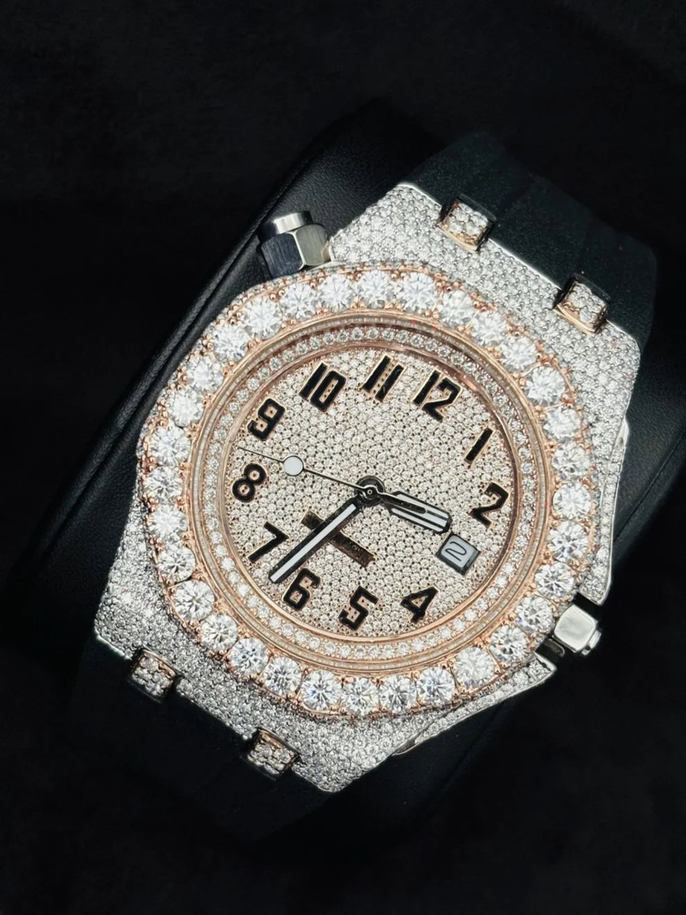 VVS Moissanite Iced Out Stainless Steel Diamond Watch