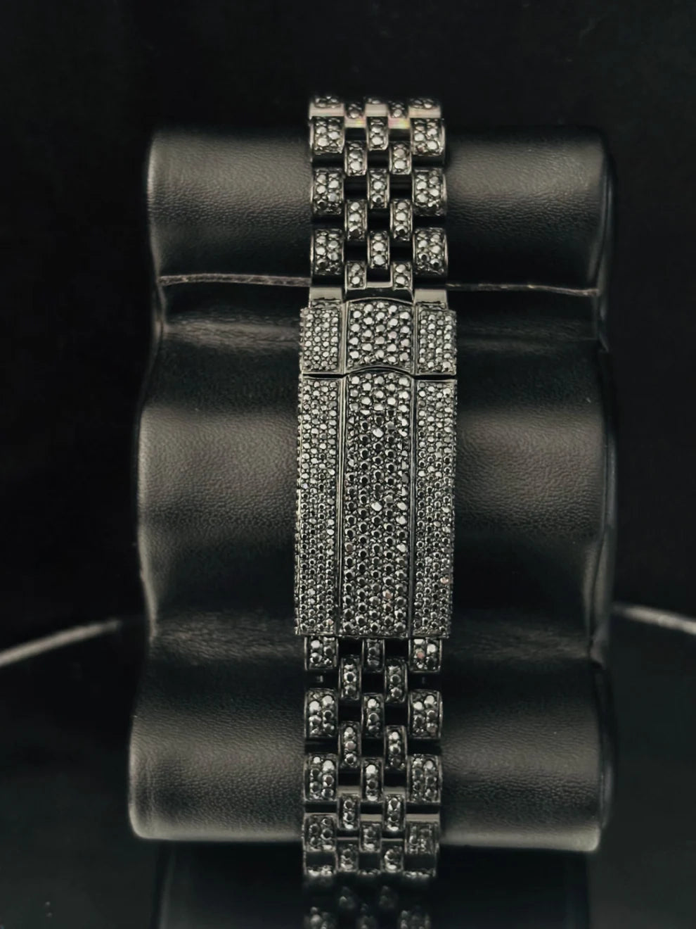 Black Diamond Fully Studded Moissanite Automatic Watch
