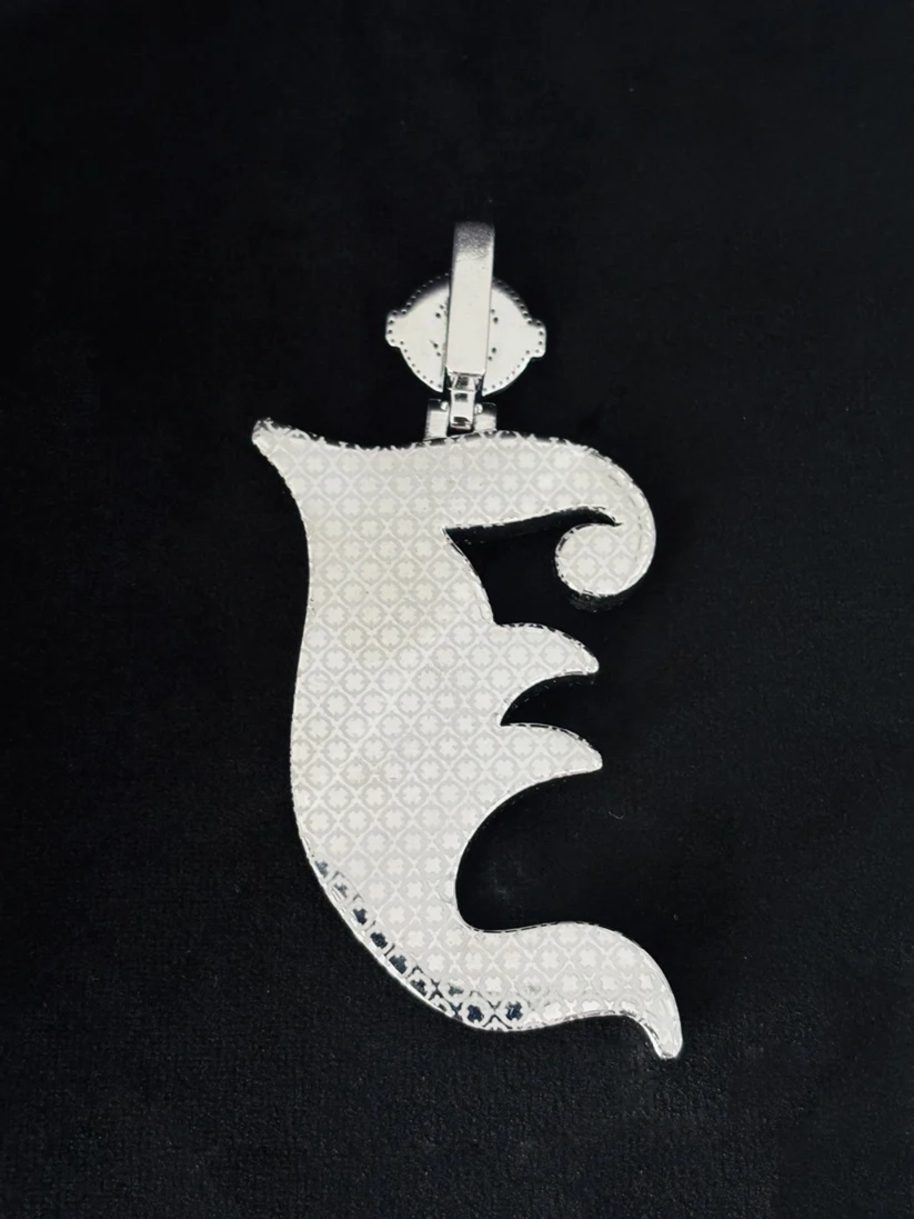 Micro-pavé iced-out Gothic letter J hip hop pendant 