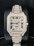 Roman Dial Fully Iced Out Moissanite Diamond Watch