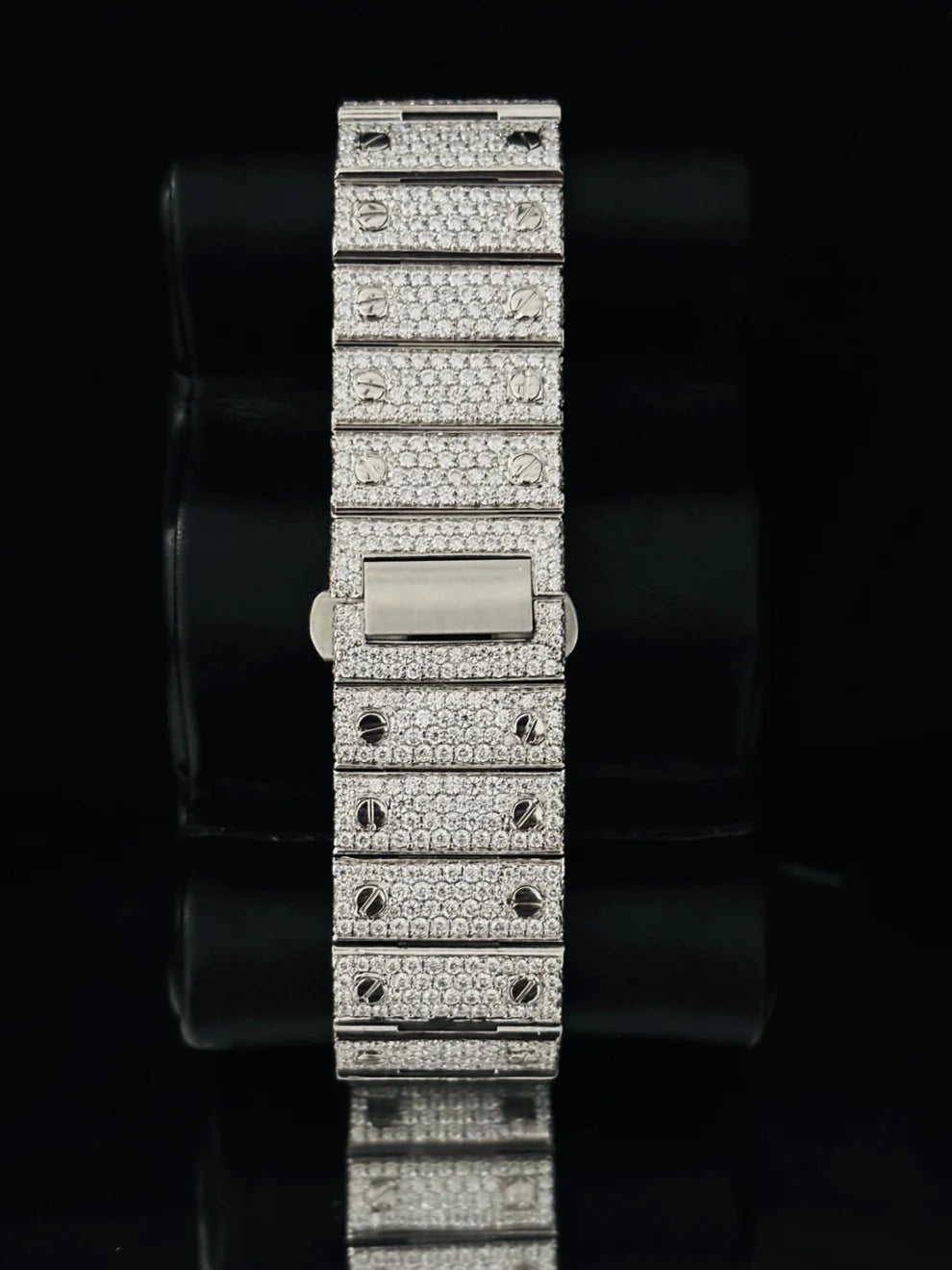 Chocolate Dial Roman Number Hip Hop Moissanite Watch
