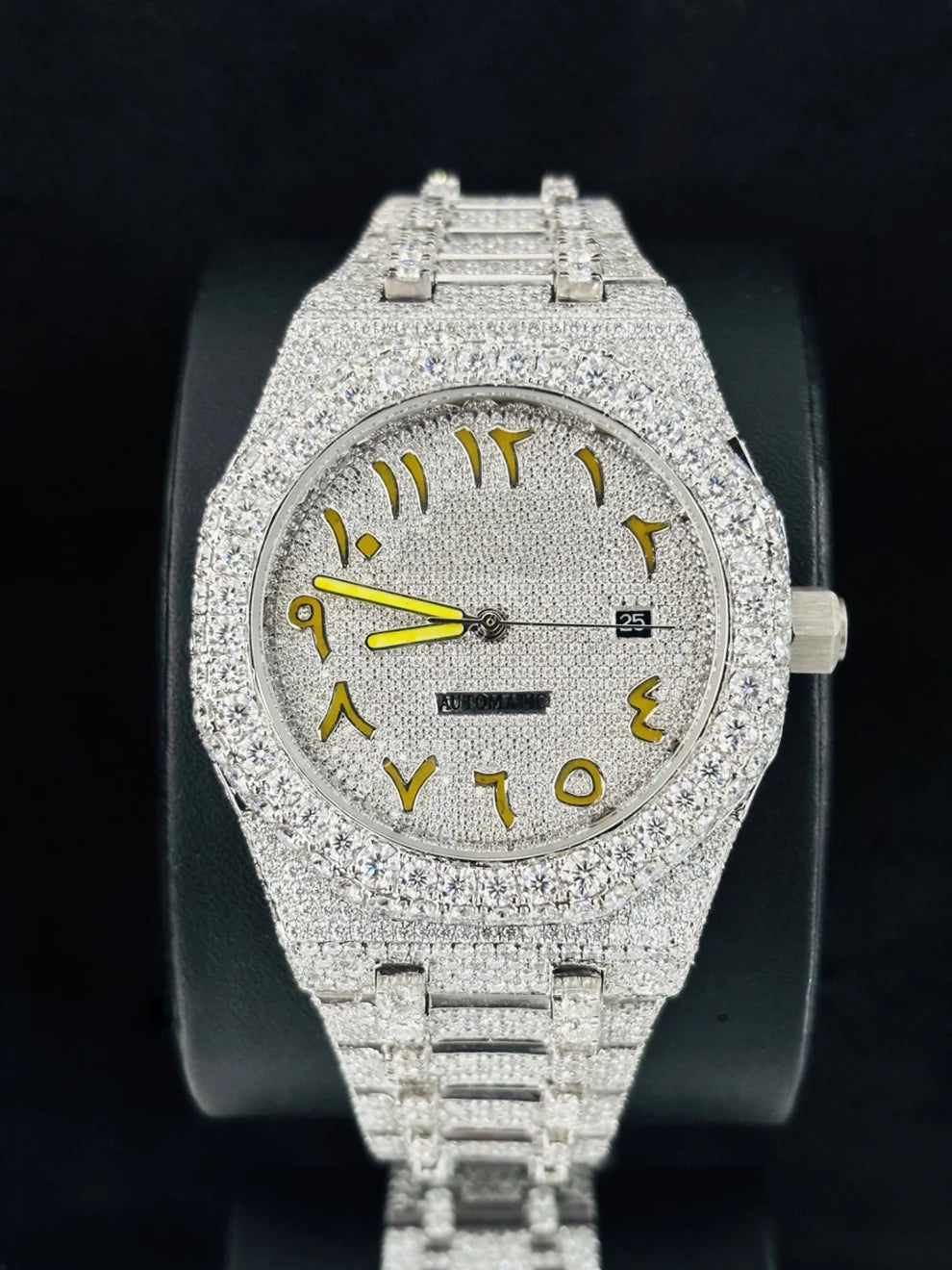 Luxury 41MM Fully Studded Dial Automatic Moissanite Watch