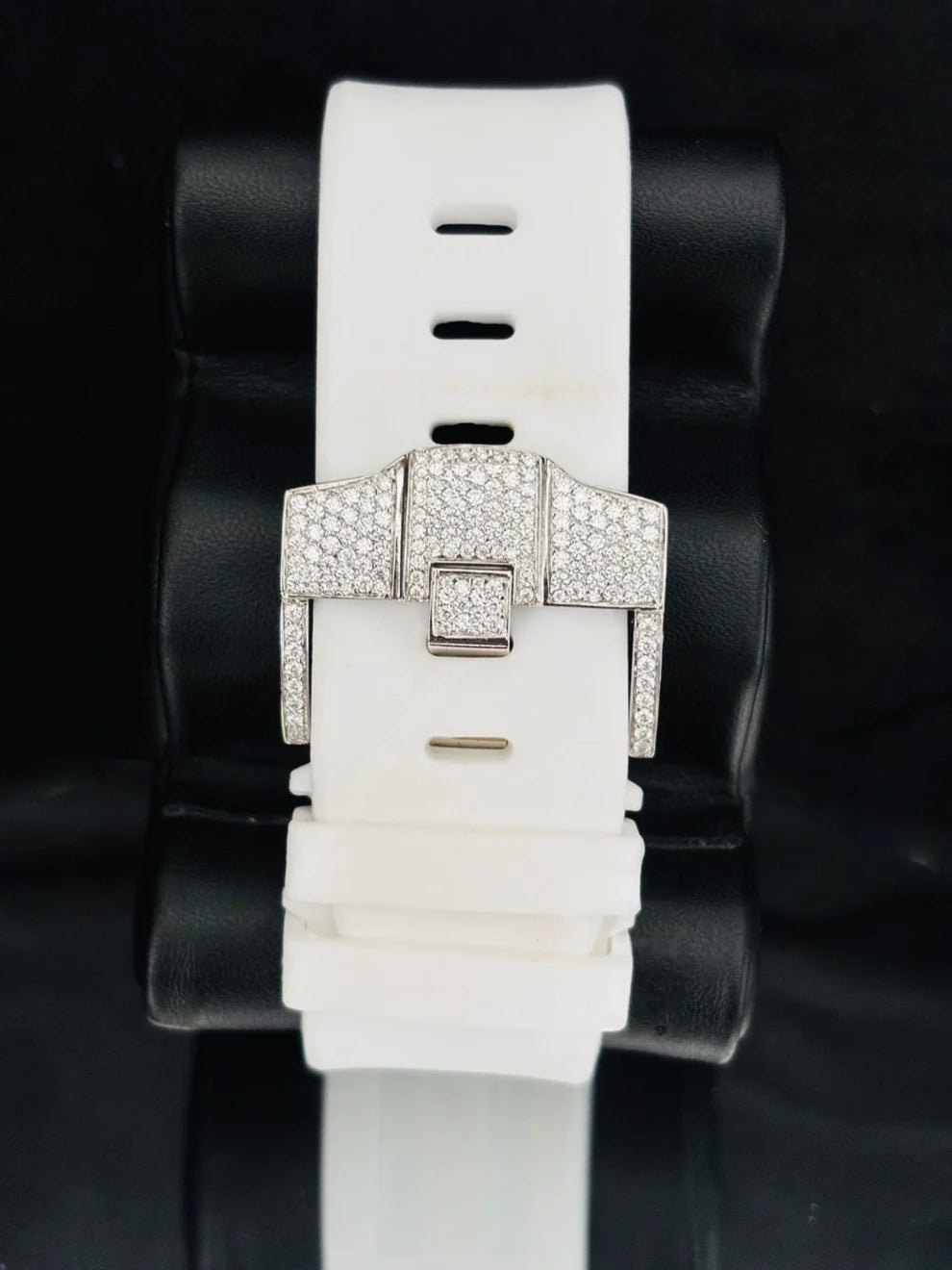 White Multi Chronograph Big Bezel Iced Out Moissanite Watch