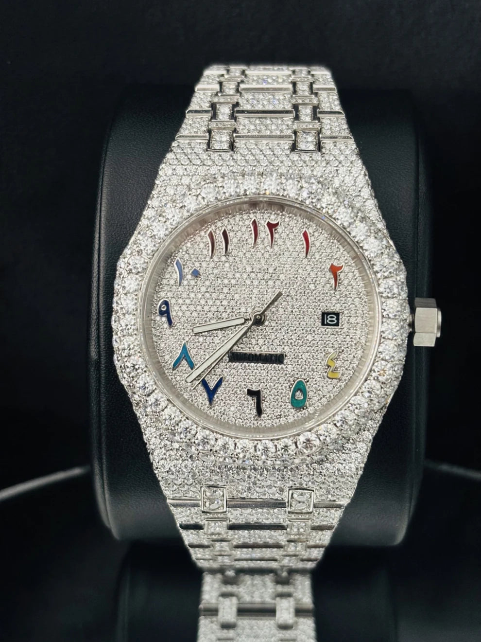 Color Full Dial Fully Ice Out Moissanite Diamond Watch