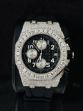 Tapisserie Pattern Chronograph Wrist Moissanite Diamond Watch