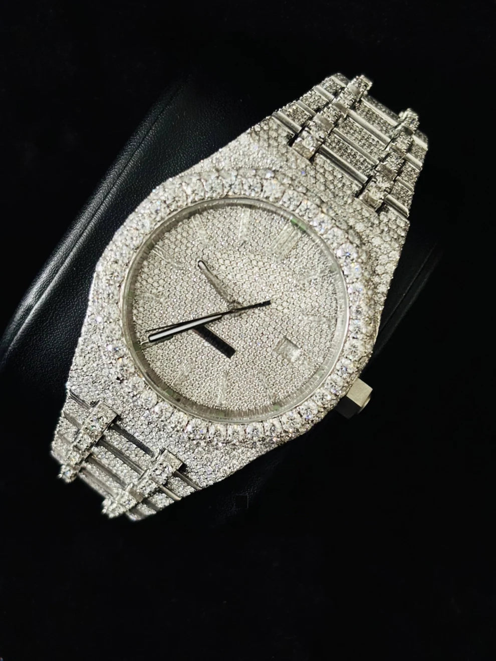 41MM Parote Bar Iced Out Automatic Moissanite Diamond Watch
