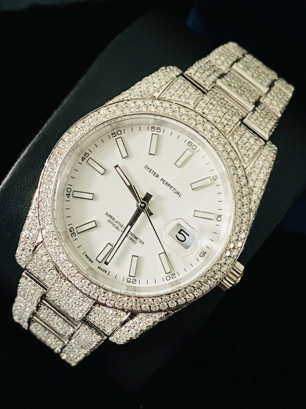 Buy Stainless Steel Hip Hop Fully Ice Out Moissanite Watch
