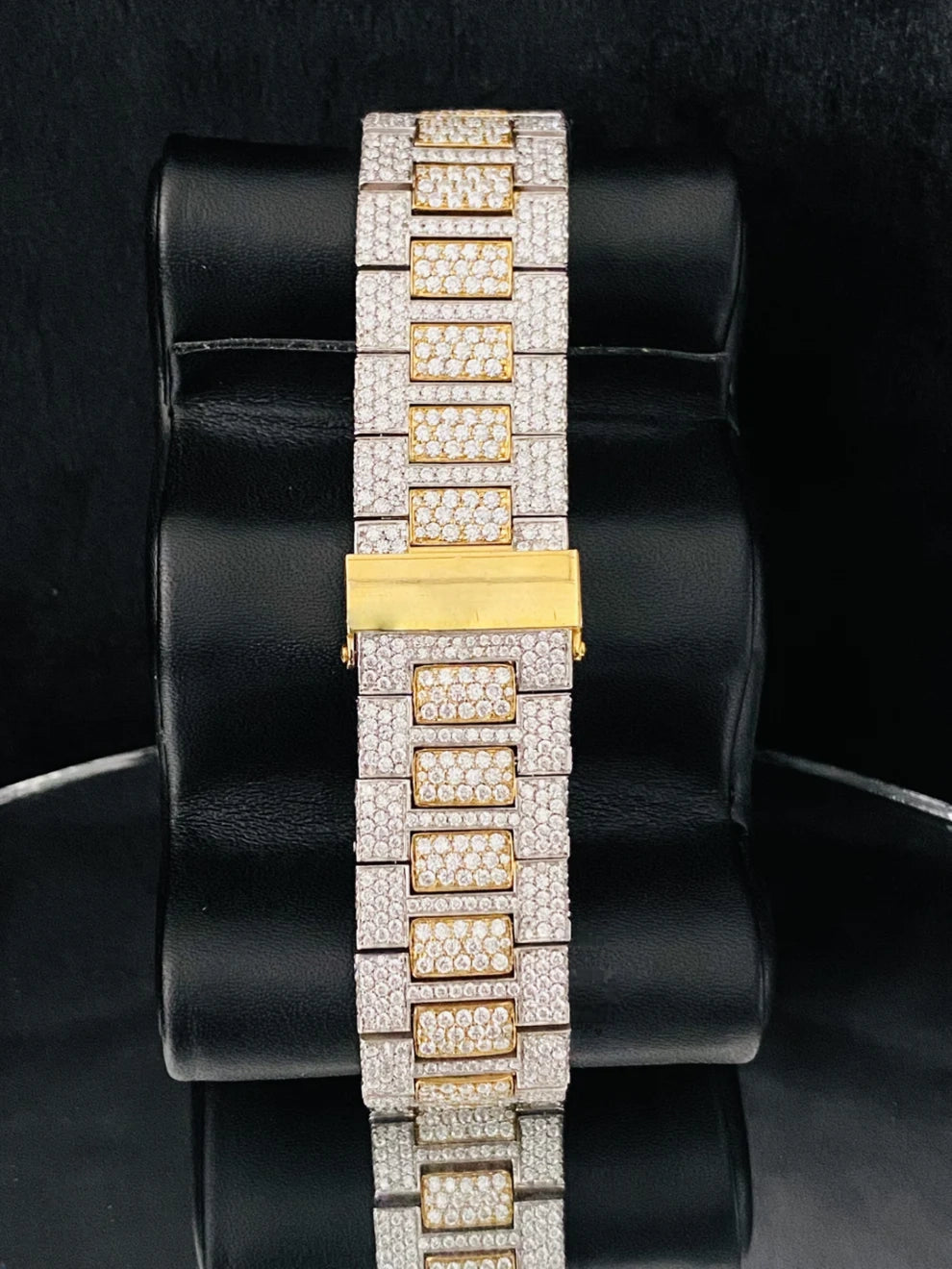 Men's Fully Studded Two Tone Moissanite Watch For Gift