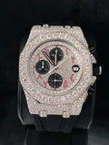 Black Rubber Strap Multi Chronograph VVS Moissanite Watch