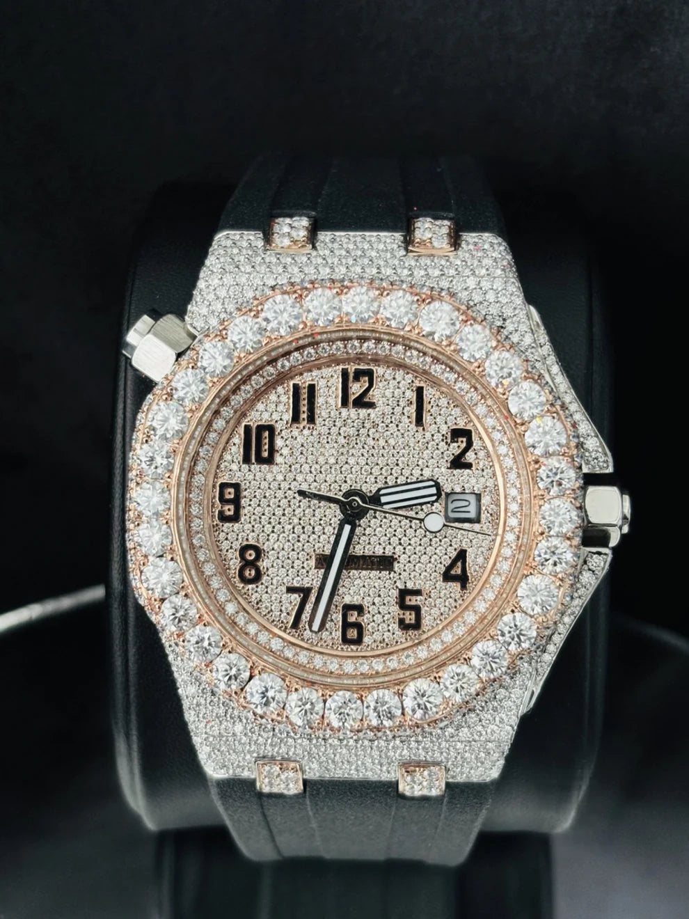 VVS Moissanite Iced Out Stainless Steel Diamond Watch