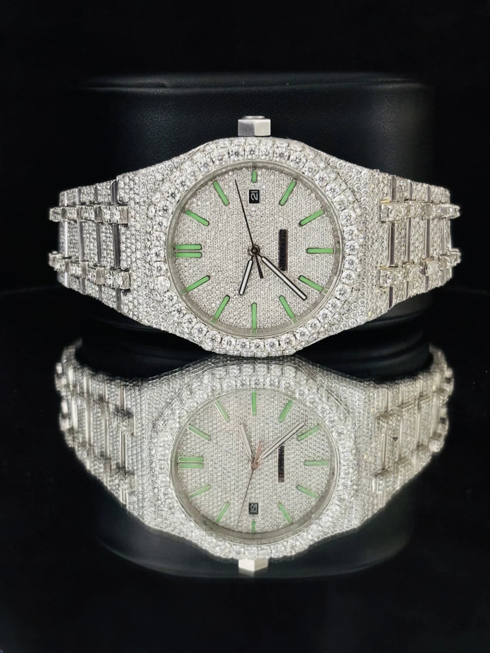 41MM Parote Bar Iced Out Automatic Moissanite Diamond Watch