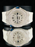 Stunning White Color Silicon Rubber Strap Moissanite Watch