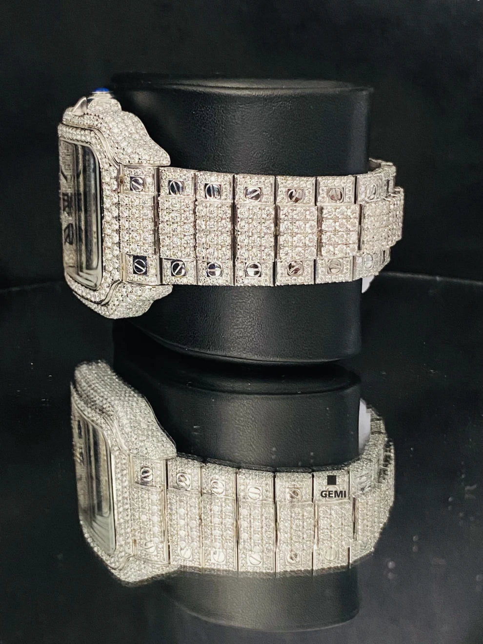 Roman Dial Fully Iced Out Moissanite Diamond Watch