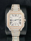 Two Tone Rose Gold Plated VVS Moissanite Iced Out Watch