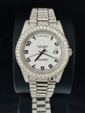 Men Stainless Steel Iced Out Moissanite Automatic Watch