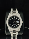 41MM Men Luxury Black Dial Iced Moissanite Watch