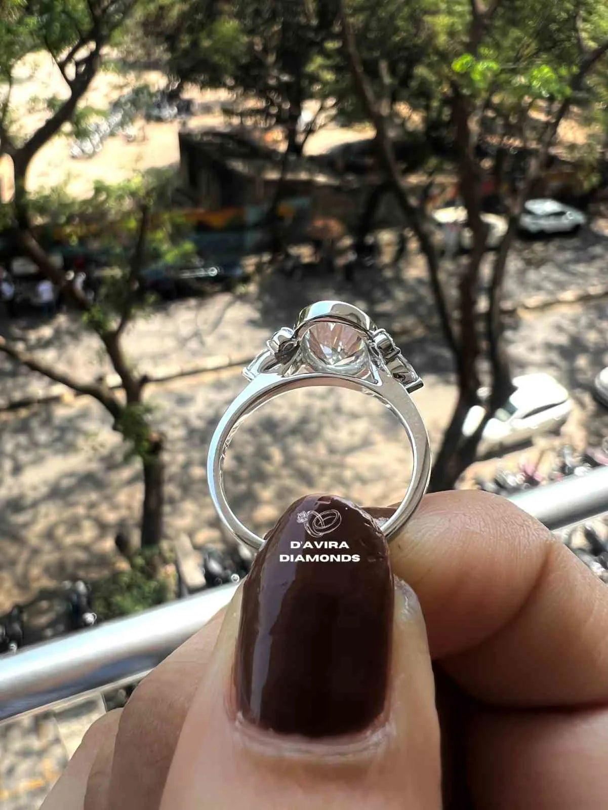 Lab grown oval engagement rings with Bezel Setting Featuring oval Side Stones