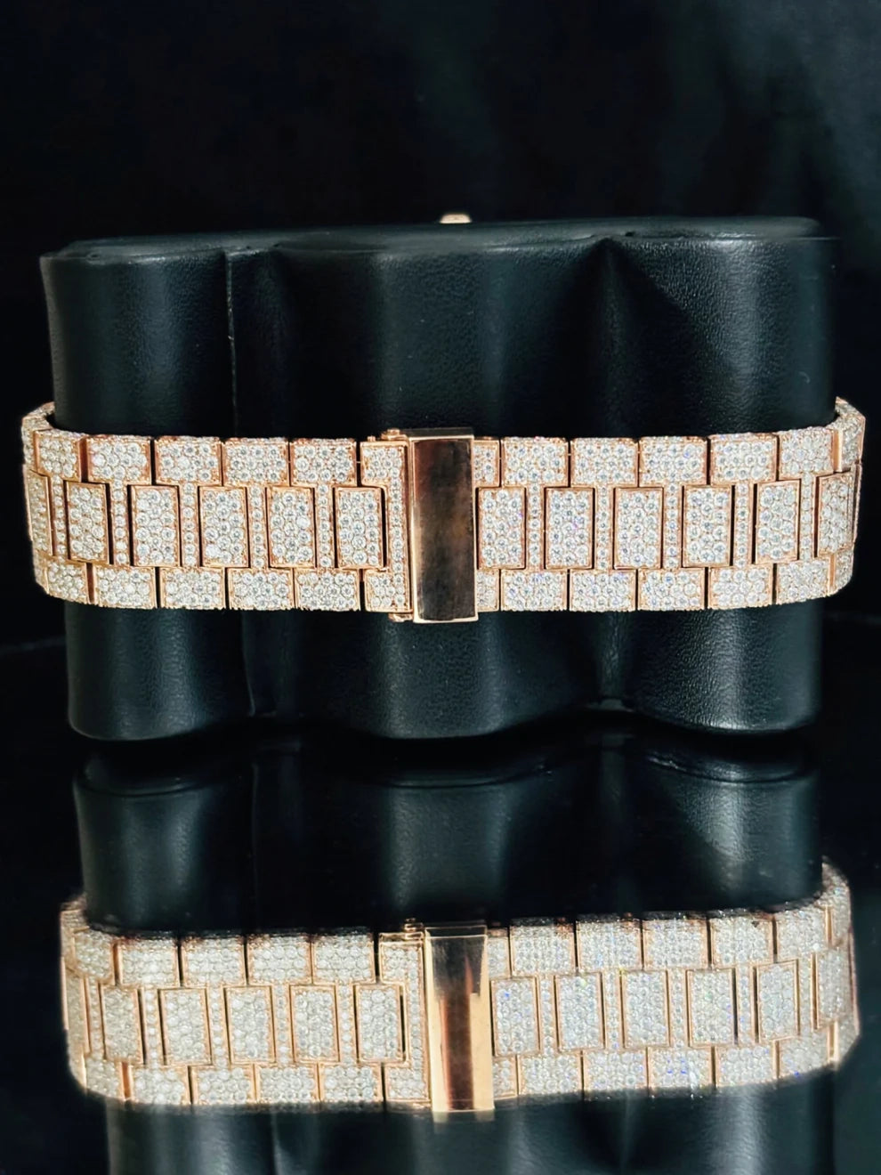 Fully Studded Bust Down Baguette Bar Moissanite Watch
